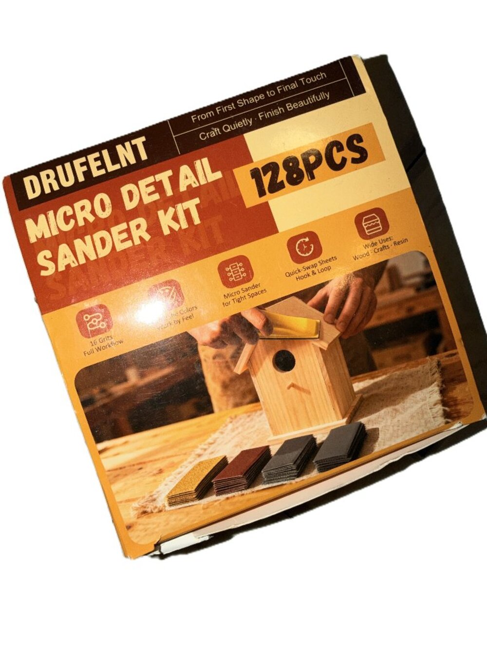 Sander Kit Micro Detail 128 Pcs. Sand Paper Wood Working